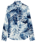 KANYE - White floral print linen shirt