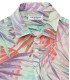 KANYE - Chemise en lin imprimé fleurie aqua