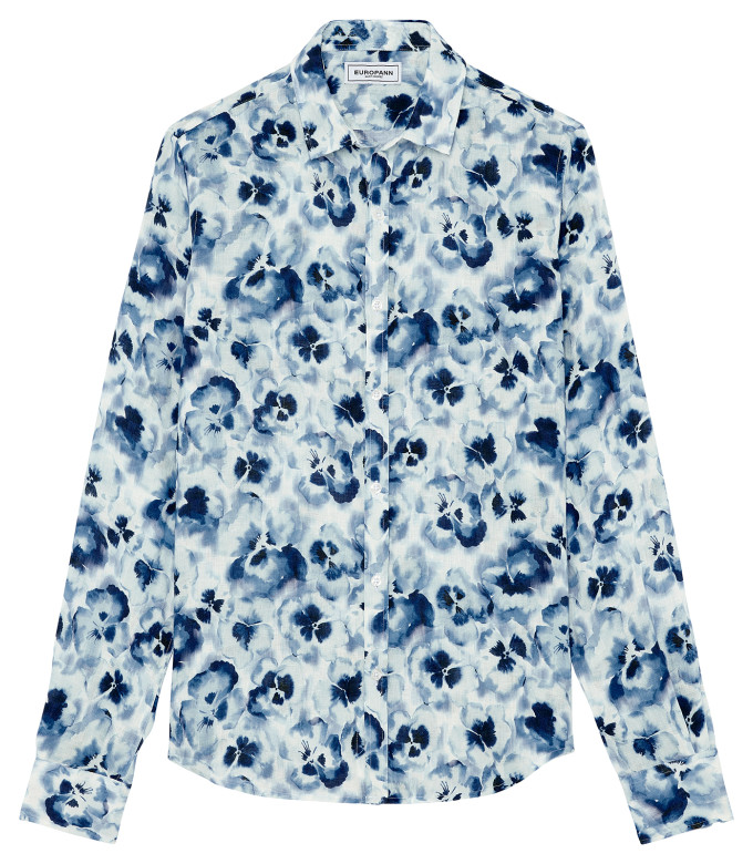 ADAM - White printed linen shirt