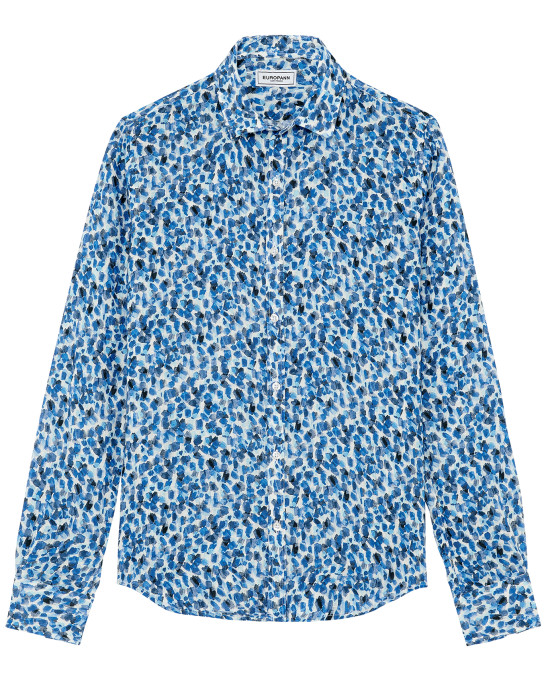 COOPER - Marine leopard print linen shirt
