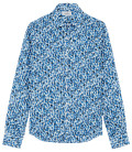 COOPER - Chemise en lin imprimé confettis coloris marine