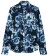 ADRIAN - Printed linen shirt with marine floral motifs