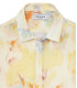 ADRIAN - Printed linen shirt with yellow floral motifs