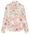 ADRIAN - Chemise imprimé en lin motifs floral rose