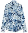 LORD - Indigo floral printed linen shirt