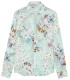 LORD - Aqua floral printed linen shirt
