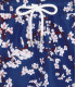 THEO  Short de bain imprimé motif fleur japonaise indigo