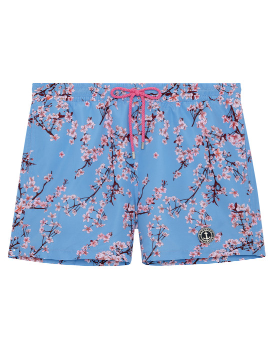 THEO ocean Japanese flower print swim shorts