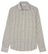 TENNIS -Linen striped shirt khaki