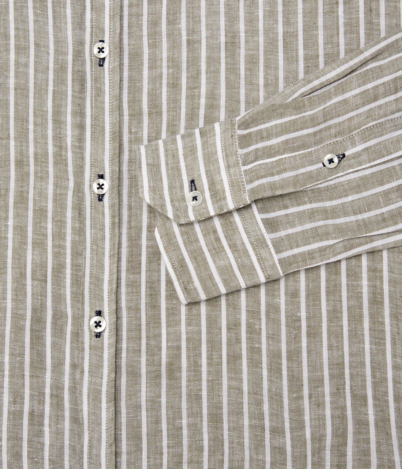 Men's striped white linen shirt