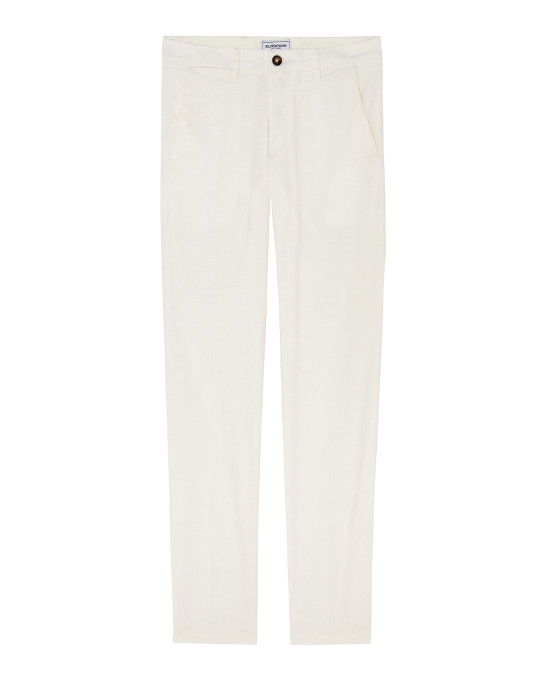 GORDON -  White linen chino pant