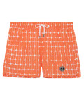 BRAN - Short de bain imprimé vintage année 80 orange