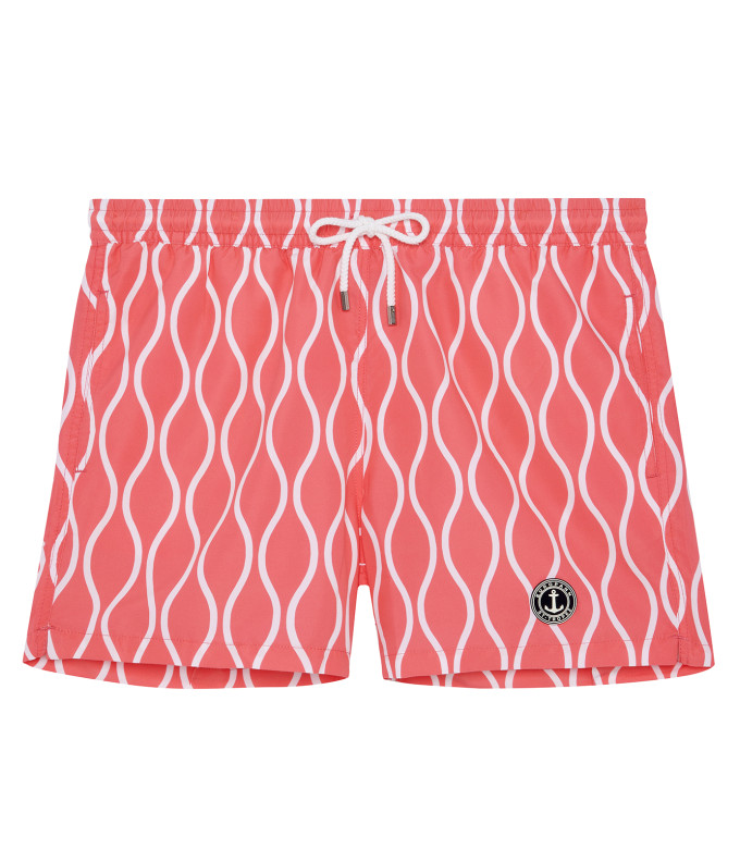 JAROD - Short de bain imprimé wavy fushia