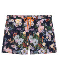 FLY - Short de bain imprimé fleurie estival bleu marine