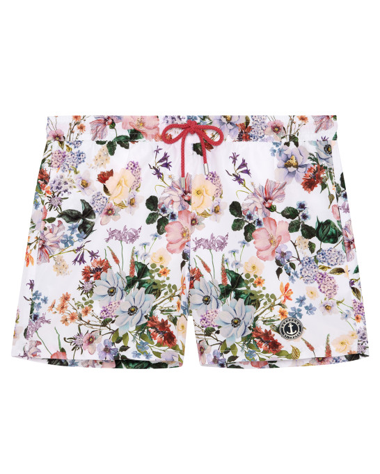 FLY - Ecru summer floral print swim shorts