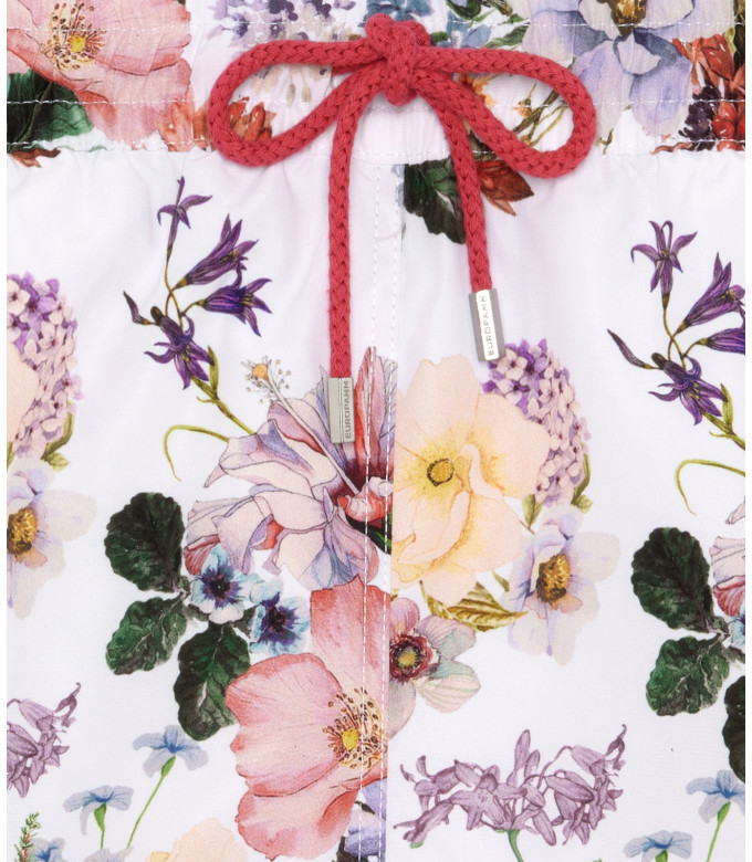 FLY - Ecru summer floral print swim shorts