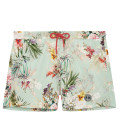 LUKA - Aqua Japanese flower print swim shorts