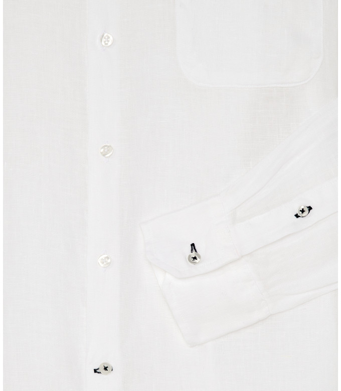 DIVA - Camisa casual de lino blanco 