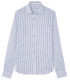 RAY - Linen thin stripes shirt blue