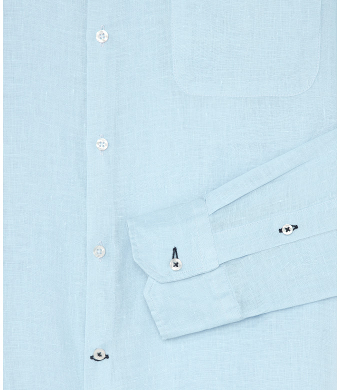 DIVA - Linen casual shirt, light blue