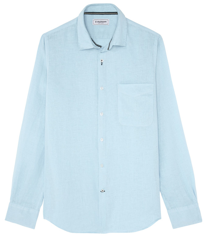 DIVA - Linen casual shirt, light blue