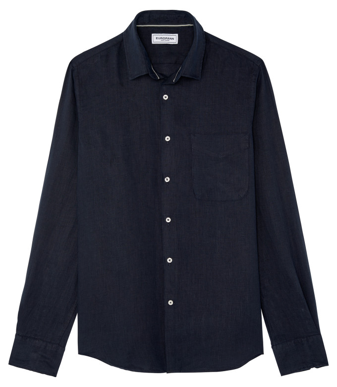 DIVA - Casual linen shirt, ink blue 