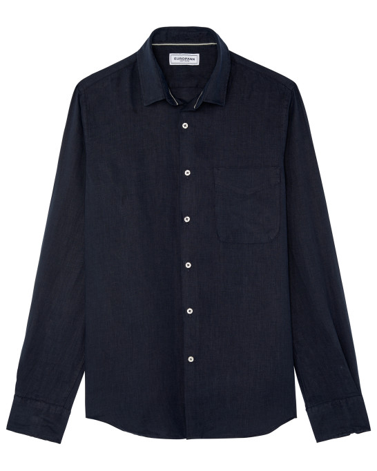 DIVA - Casual linen shirt, ink blue 