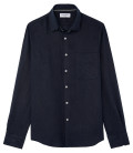 DIVA - Plain linen shirt marine