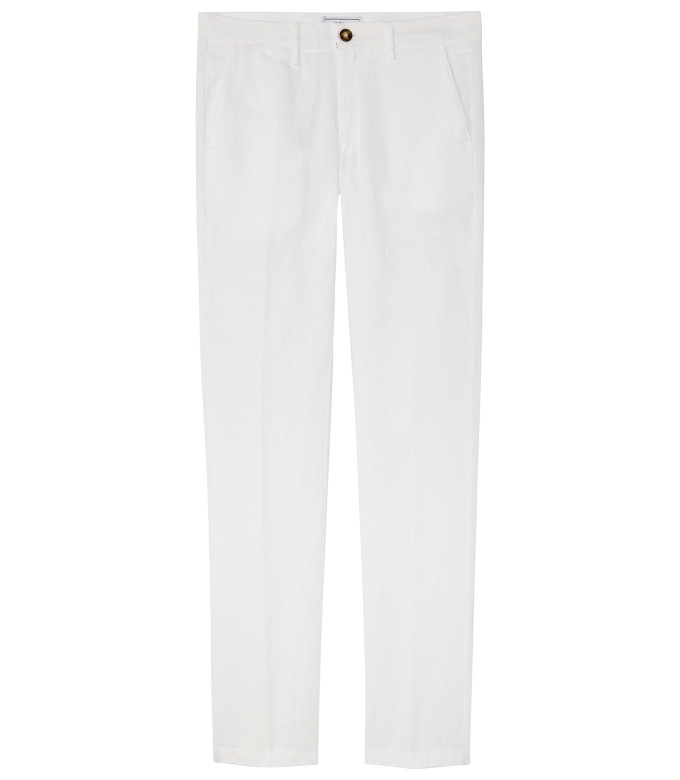 DYLAN - Pantalon en lin décontracté, blanc