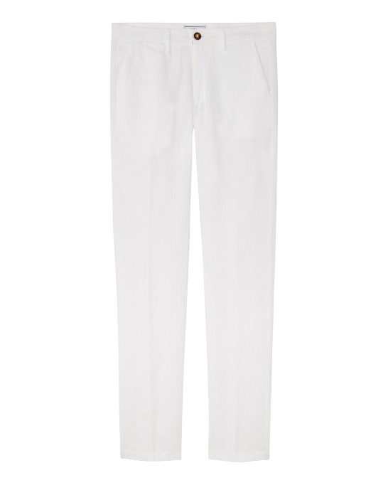DYLAN - Pantalon en lin décontracté, blanc