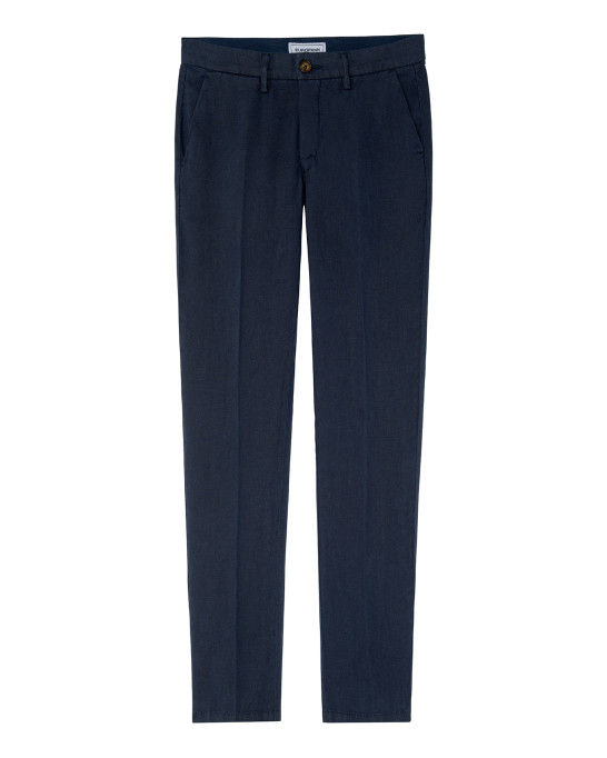DYLAN - Casual linen pants, ink blue