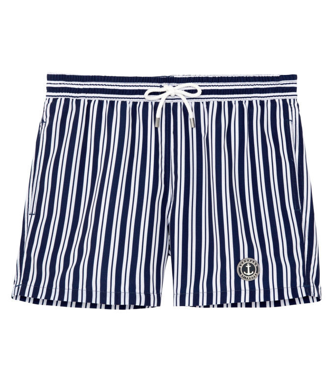 RYAN - Short de bain rayures marine