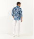 ADAM - Chemise lin imprimé marine