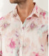 ADRIAN - Printed linen shirt with pink floral motifs