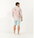 ADRIAN - Printed linen shirt with pink floral motifs