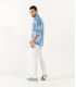 BLAKE - Chambray fern print linen shirt