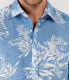 BLAKE - Chambray fern print linen shirt
