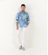 BLAKE - Chambray fern print linen shirt