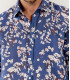 CIRO - Indigo Japanese flower print linen shirt