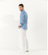 CIRO - ocean Japanese flower print linen shirt