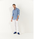 COOPER - Chemise en lin imprimé léopard coloris marine