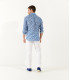 COOPER - Chemise en lin imprimé léopard coloris marine