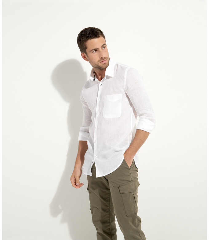 DIVA - Casual linen shirt, white