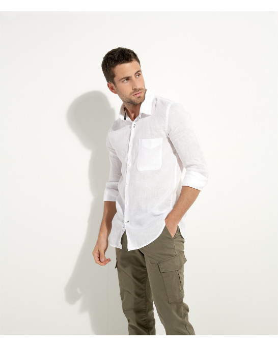 DIVA - Casual linen shirt, white