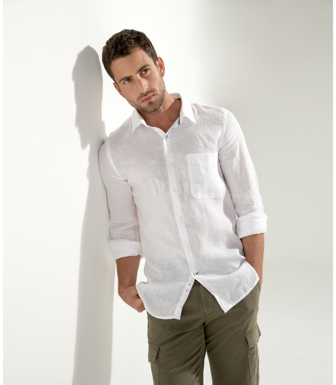 DIVA - Casual linen shirt, white