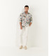 FLOWER - Chemise coton imprimé fleurie ciel
