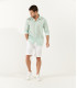 JAMY - Original aqua print linen shirt