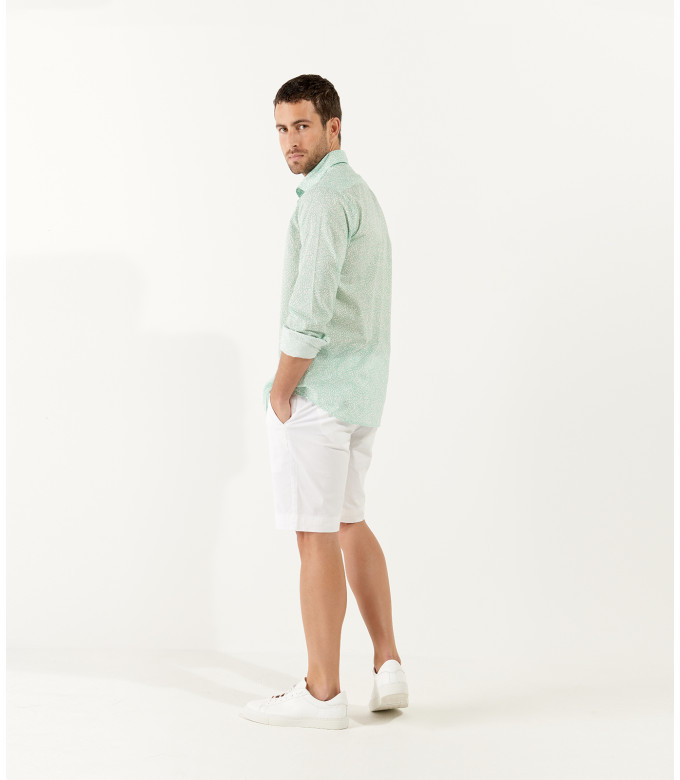 JAMY - Original aqua print linen shirt