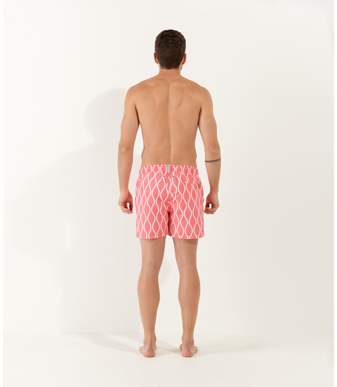 JAROD - Wavy fuchsia printed swim shorts