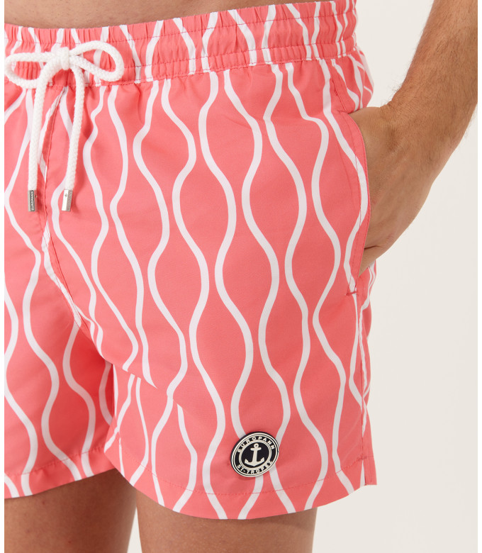 JAROD - Wavy fuchsia printed swim shorts